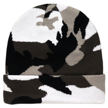 Load image into Gallery viewer, Knitted Beanie Hat - Grey Camouflage