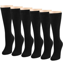 Load image into Gallery viewer, Falari Women Diabetic Socks Diabetes Edema and Circulatory Loose Fitting Cotton Crew Socks - 6 Pairs Black